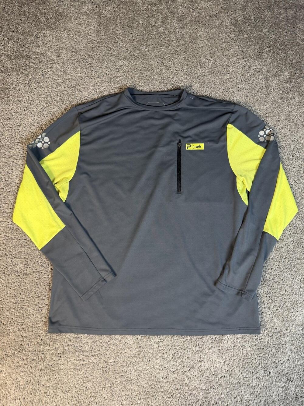 Pelagic Shirt Mens XL Gray AEROFLEX Long Sleeve Pullover Fishing Breathable
